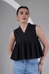 The Black Flare Muse Cotton Top