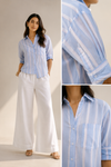 Blue Stripe Oversized Cotton Shirt