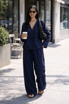 Navy Linen Coord Set