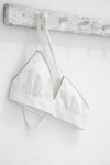White Linen Hand-Stitched Bralette