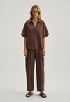 Brown Linen Relaxed Co-ord Set