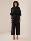 Black Relaxed High Neck Linen Shirt Coord set (Copy)