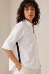 Monochrome Stripe Oversized Cotton Shirt