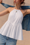 Soft White Cotton Voile Halter Top