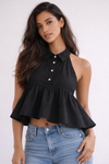 Collared Air Halter Top