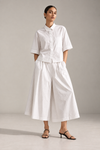 White Oversized Shirt & Wide-Leg Pants Set