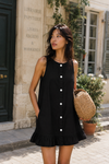 The Verona Black Linen Dress