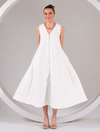 White Vera Flare Cotton Poplin Dress