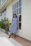 Powder Blue Cotton Kurta & Balloon Pant Co-ord Set