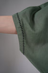 Olive Drape Cotton Linen Oversized Shirt