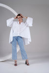 White Cotton Poplin Oversized Shirt