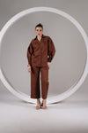 The Effortless Relaxed Linen Co-ord Set - Rust/Brown