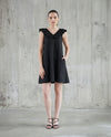 Noir Ruffle Linen Dress