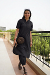 Black Cotton Kurta & Balloon Pant Co-ord Set