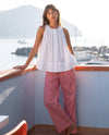 Gathered White Halter Top