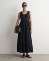 The Drift Black Cotton Poplin Maxi Dress