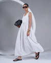 The Drift White Cotton Poplin Maxi Dress