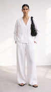 White Linen Coord Set