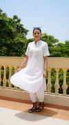 White Cotton Kurta & Balloon Pant Co-ord Set