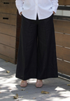 Black Linen Wide-Leg Pants